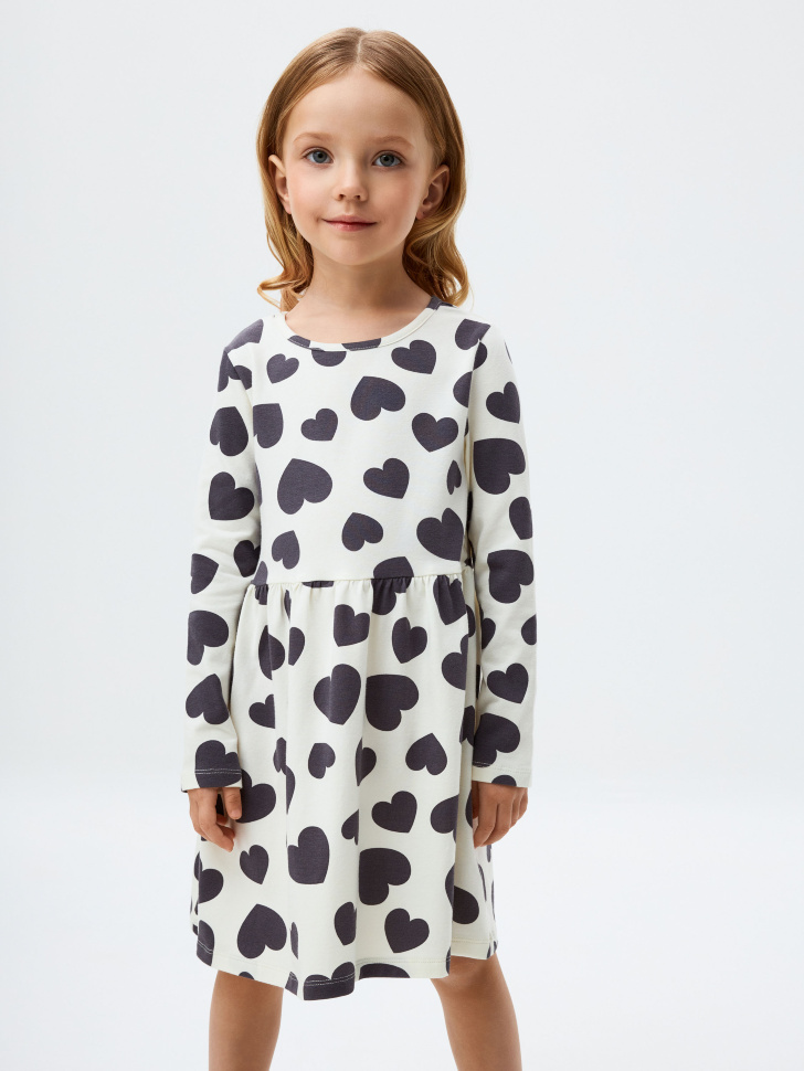 

Трикотажное платье с длинными рукавами для девочек