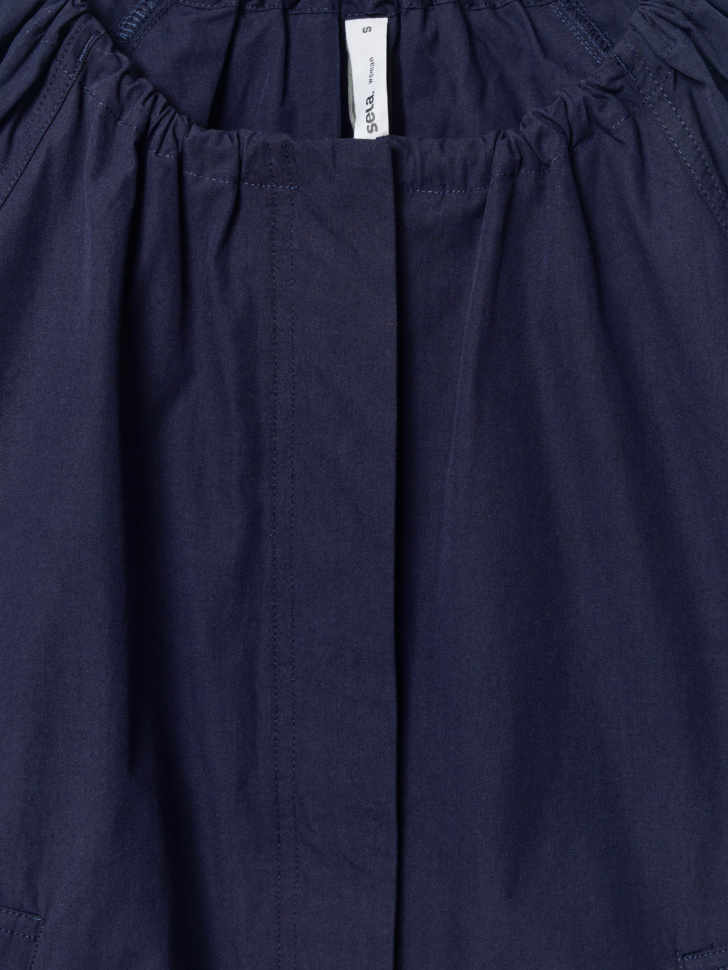 легкая укороченная куртка из хлопка из хлопка спереди