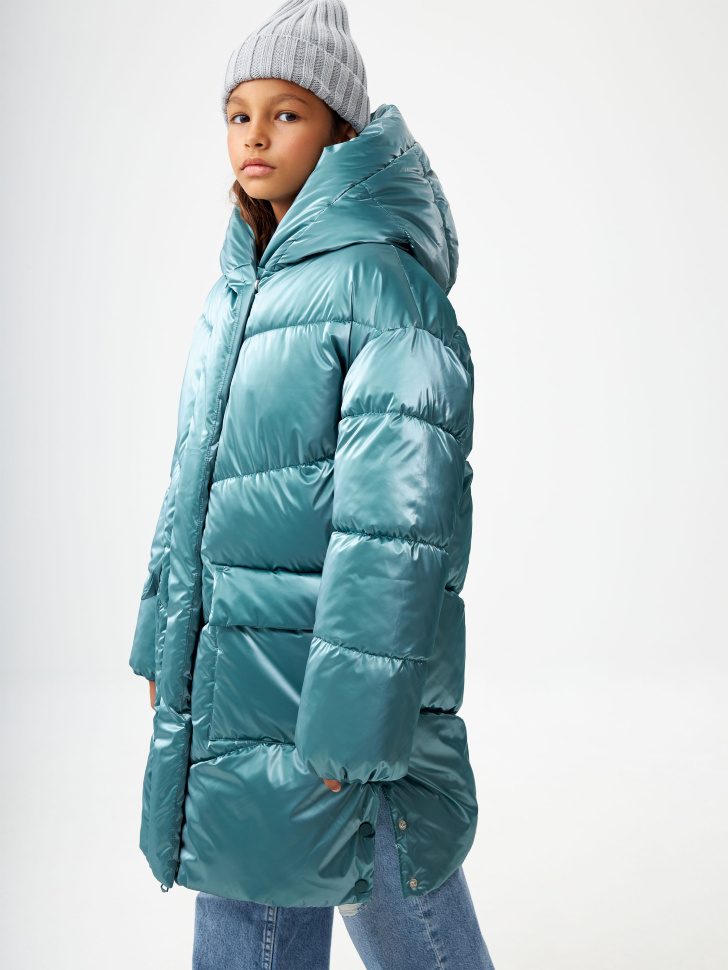 

Стеганое пальто с капюшоном для девочек