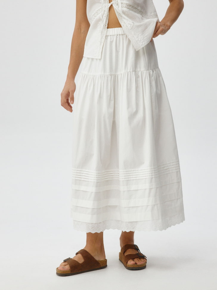 Пышная юбка миди Sela, белый, арт. 38278