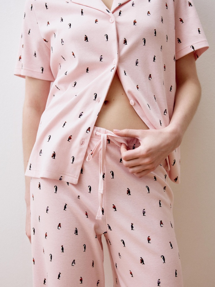 трикотажная пижама с принтом 4610517171726 со скидкой