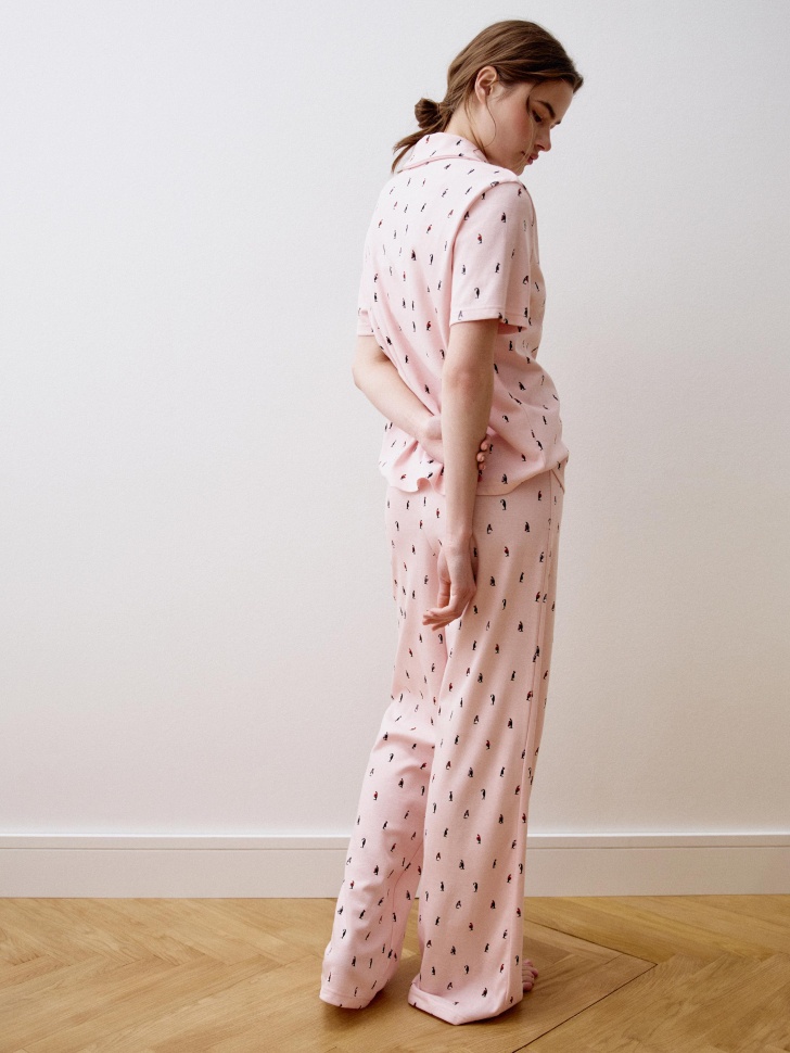 трикотажная пижама с принтом 4610517171726 по распродаже