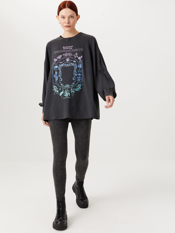 

Трикотажные леггинсы с эффектом стирки, Серый