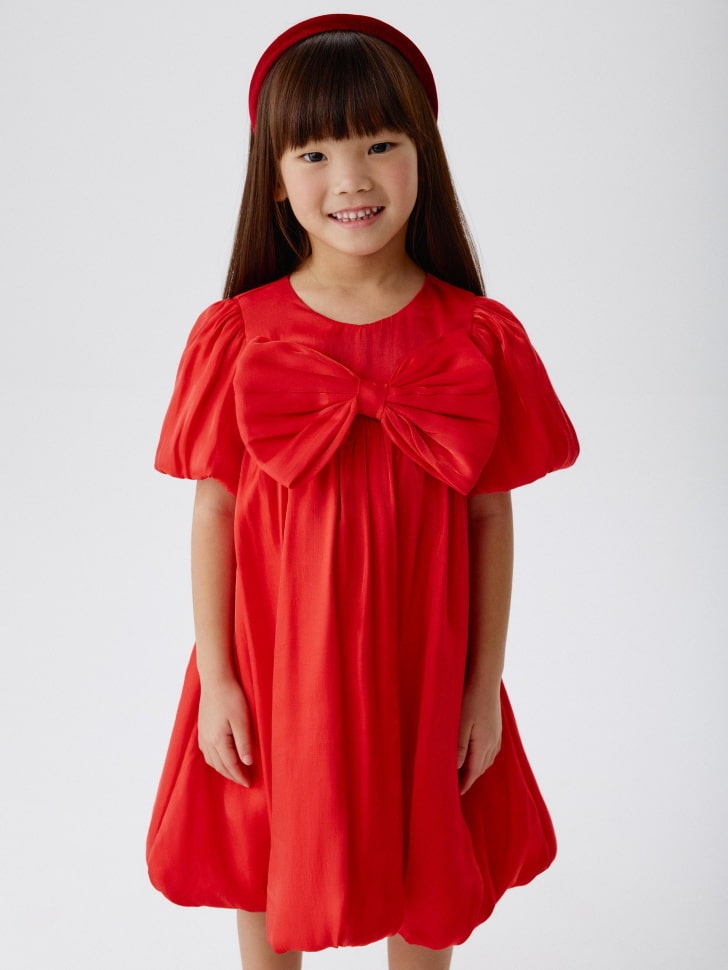 бархатное платье с юбкой-баллон для девочек 4680798676302 фотография