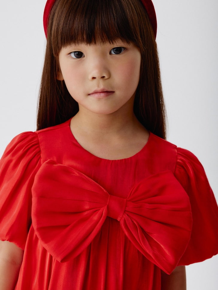 бархатное платье с юбкой-баллон для девочек 4680798676302 по акции