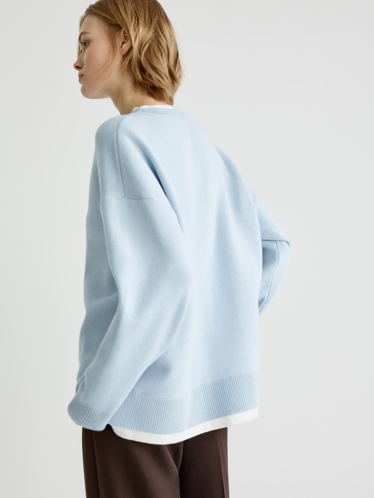 вязаный джемпер с многослойным эффектом по цене 2999 руб вид справа