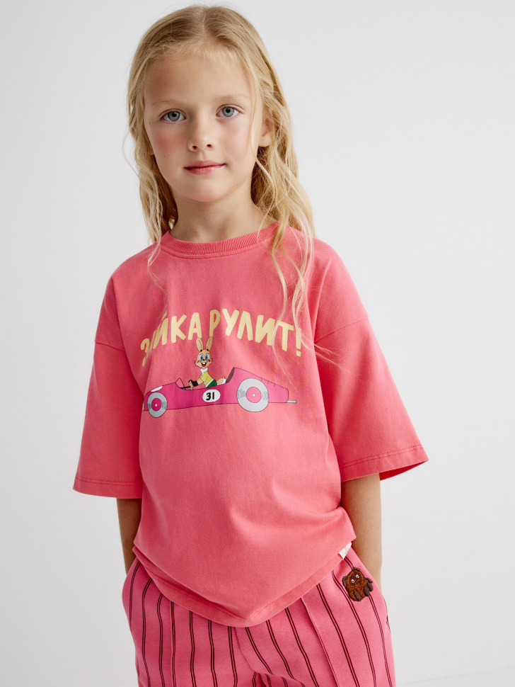 Футболка для девочек SELA x Союзмультфильм, розовый, арт. 35080