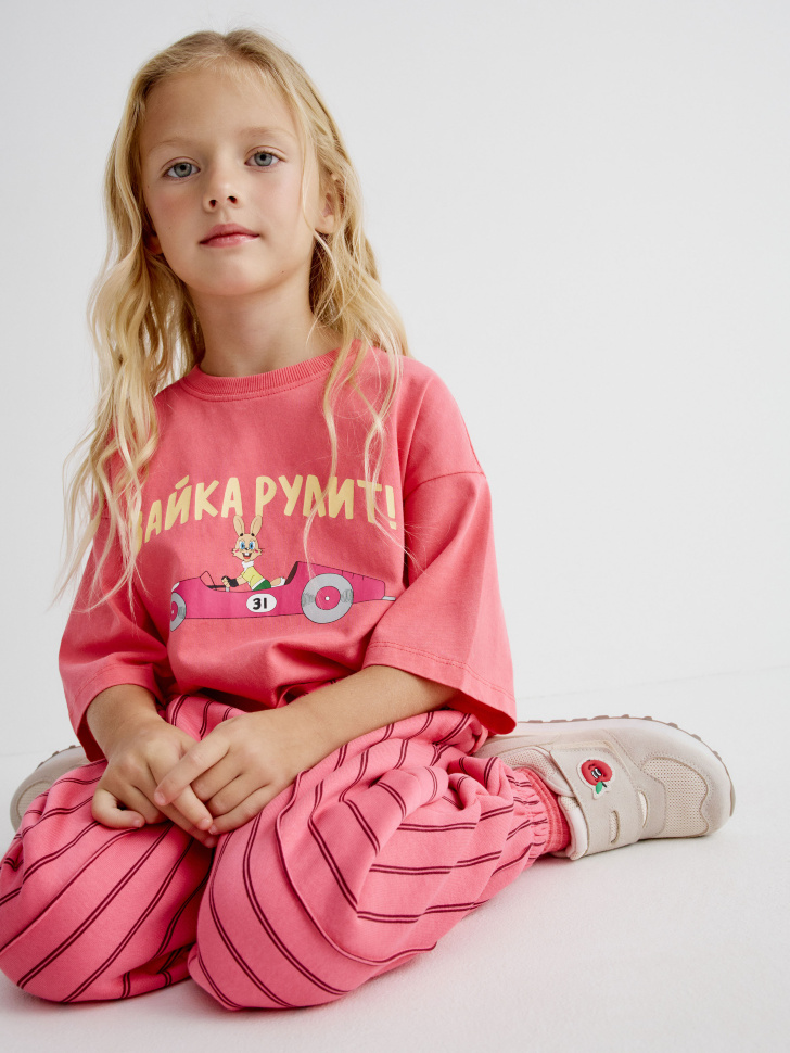 футболка с принтом для девочек  x союзмультфильм универсального стиля с лицевой стороны