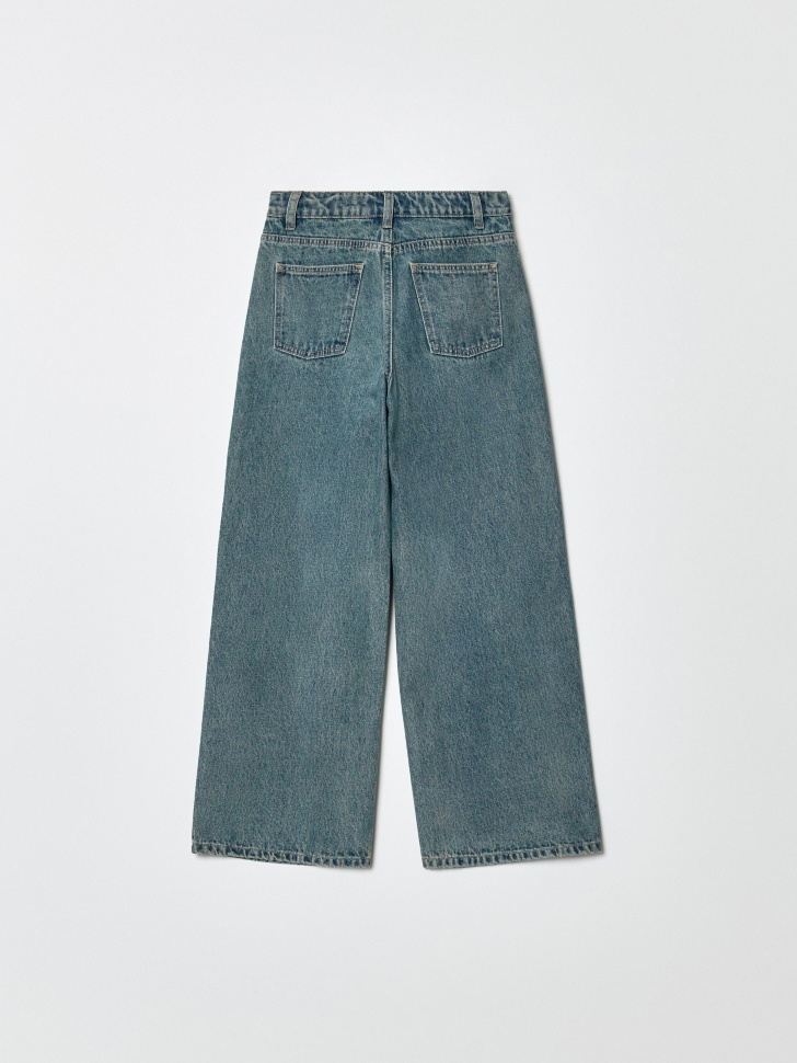 джинсы wide leg с фигурными разрывами для девочек по цене 3299 руб вид справа