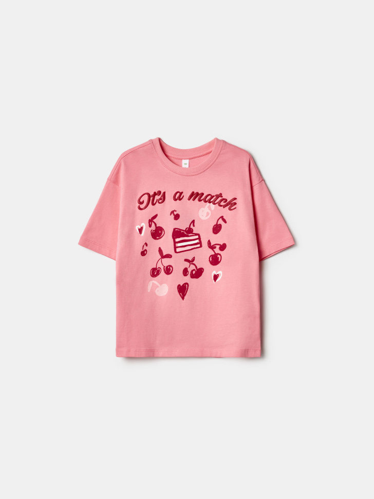 футболка оверсайз с принтом для девочек 4610517269676 фотография