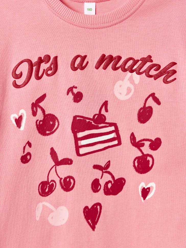 футболка оверсайз с принтом для девочек от бренда sela вид слева