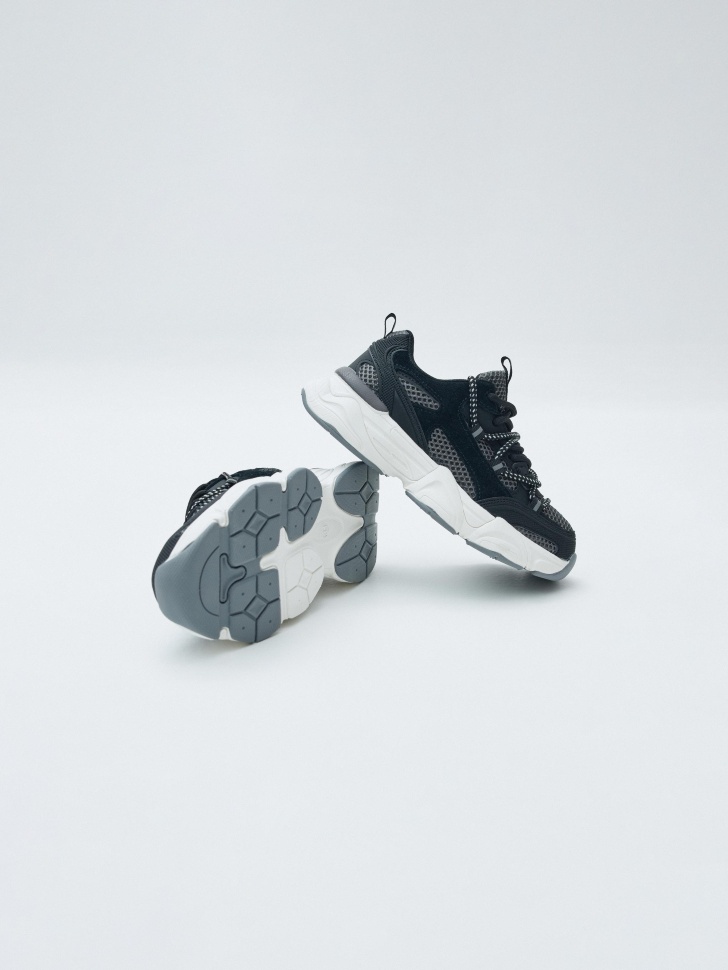 комбинированные кроссовки для мальчиков из хлопка спереди