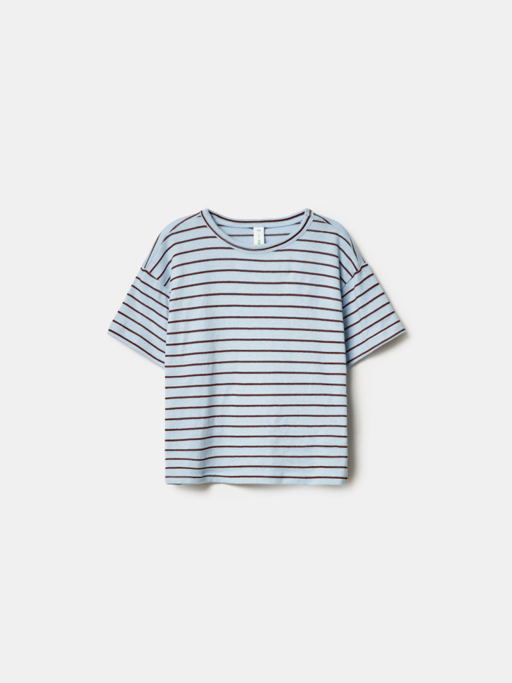 футболка оверсайз в полоску для мальчиков по цене 799 руб вид справа