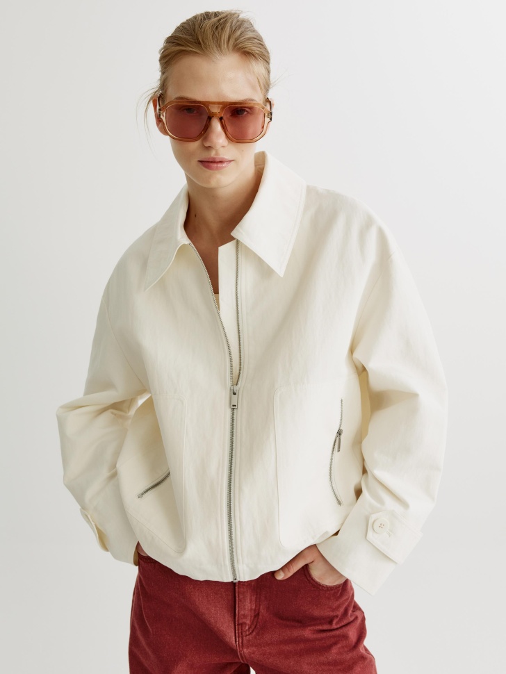 Куртка Sela из твила с отложным воротником, белый, арт. 43361