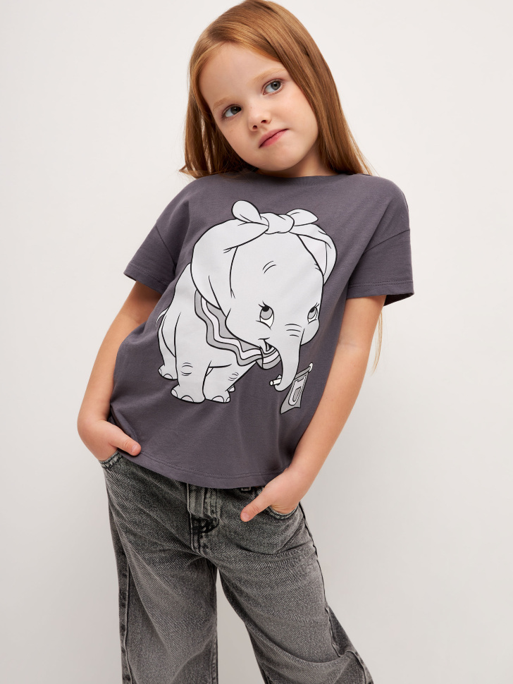

Футболка с принтом Disney Dumbo для девочек, Серый