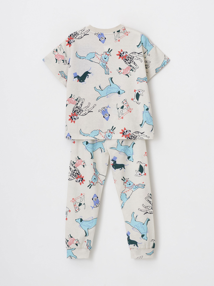 Пижама с принтом для девочек (принт, 116-122) sela 4680168152641 - фото 4
