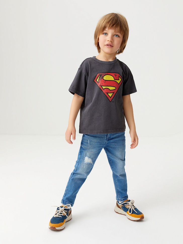 

Прямые джинсы на резинке для мальчиков, Синий