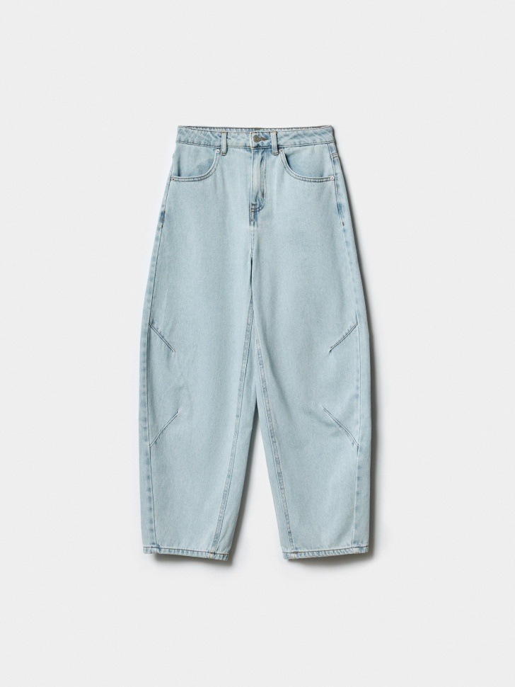 Джинсы Sela объемные укороченные, голубой, арт. 52581