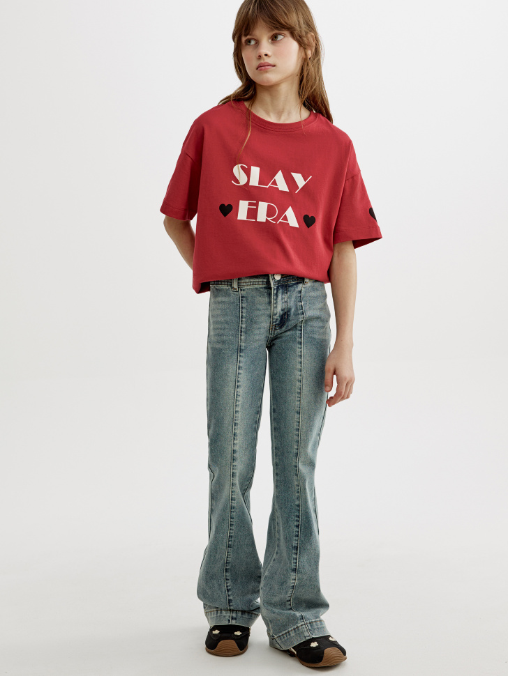 Расклешенные джинсы для девочек 2799₽