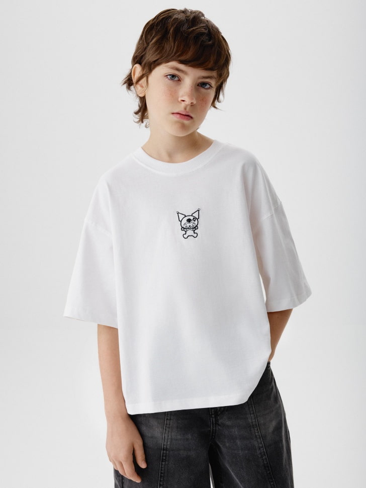 

Футболка оверсайз с вышивкой Kuromi детская, SL5810070207