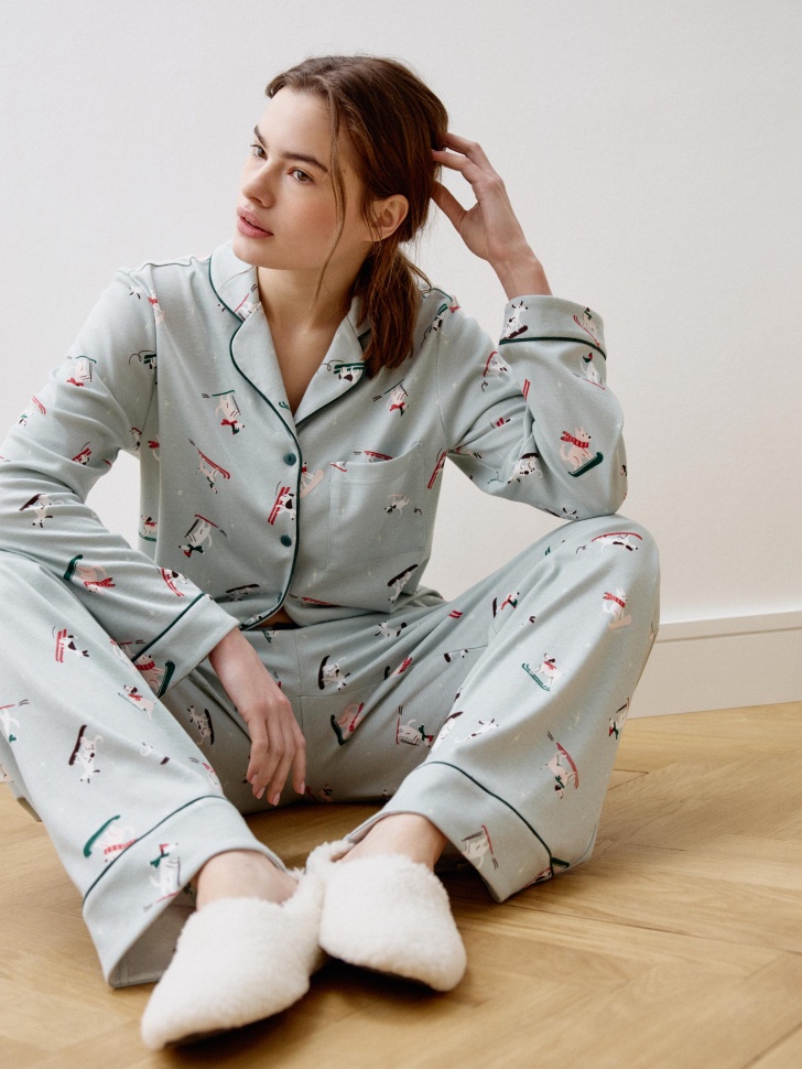 Трикотажная пижама с принтом, арт. 31034