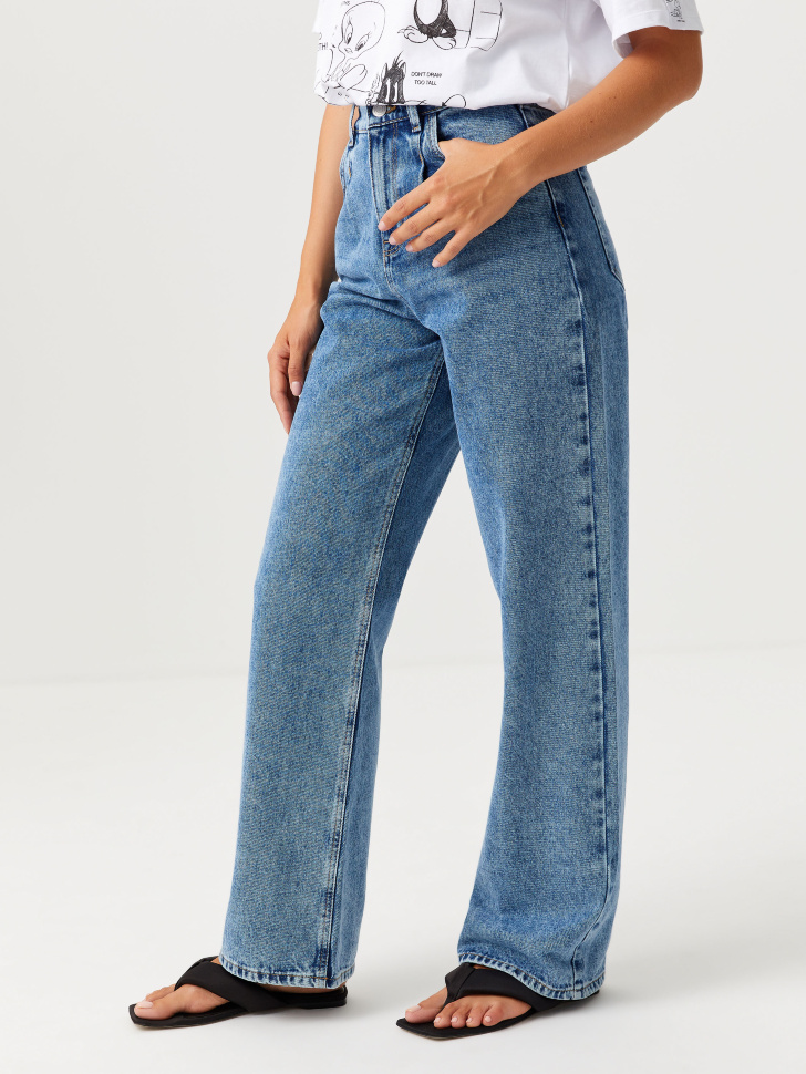 Широкие джинсы с защипами (синий, XS) sela 4640078616527 - фото 3