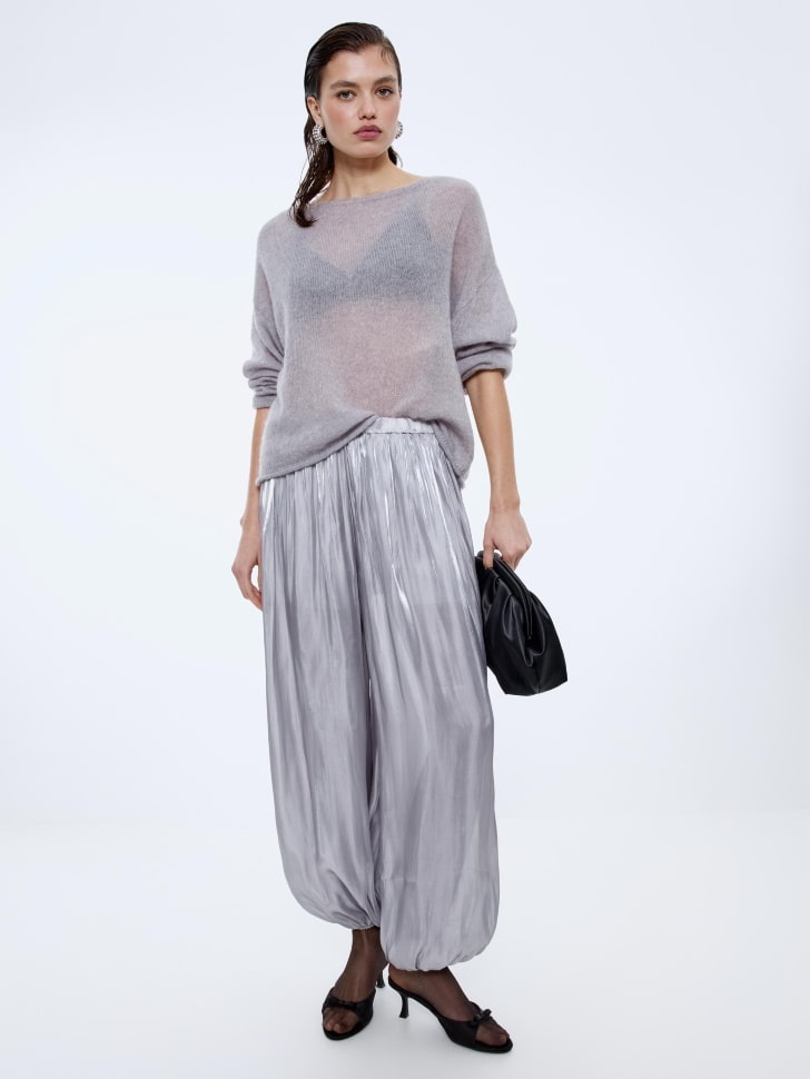 брюки-шаровары из жатой ткани с блеском 4610517139641 фотография