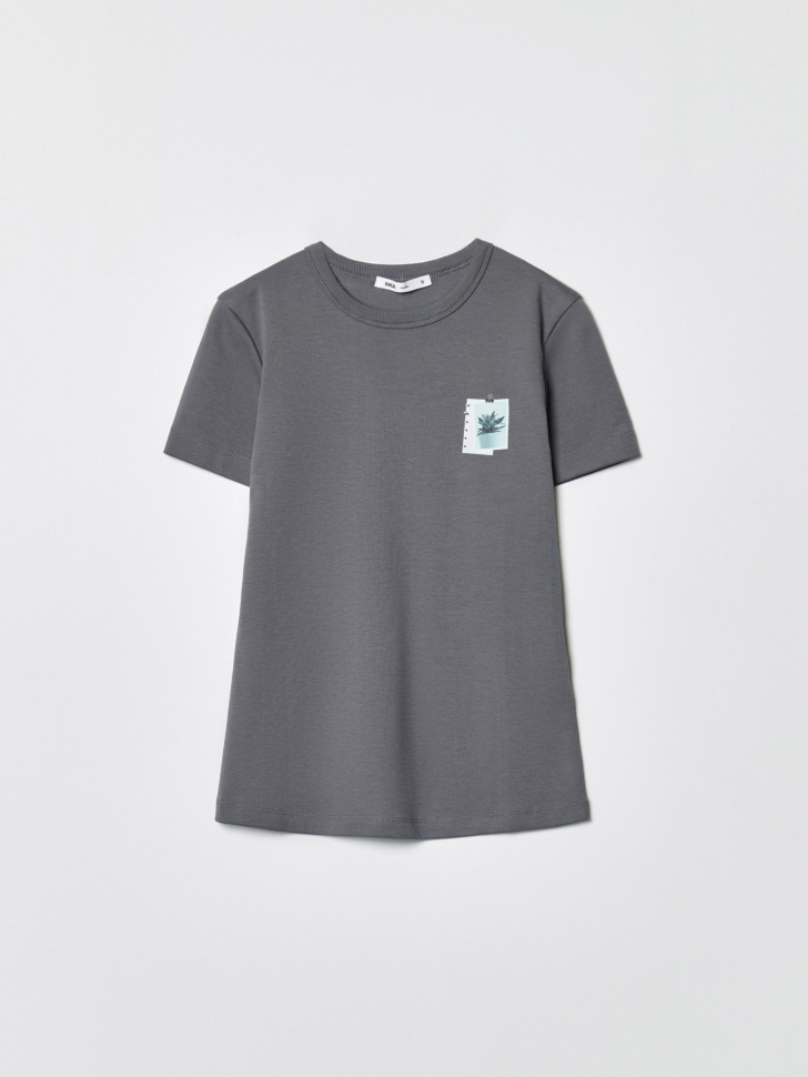 Футболка Sela с принтом, серый, арт. 35816