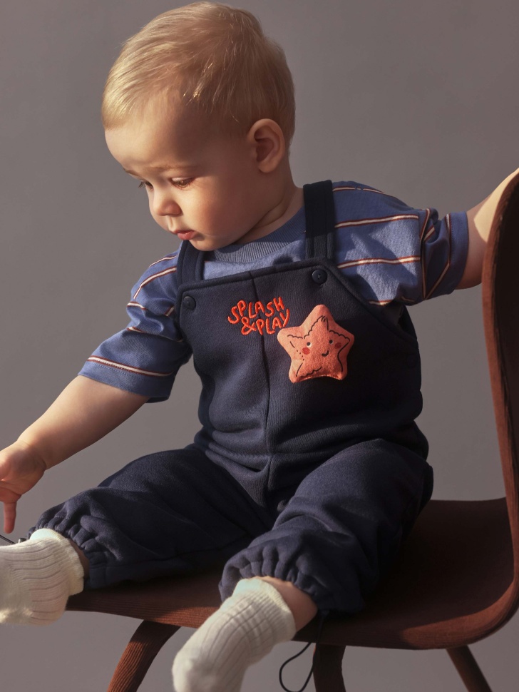 полукомбинезон из футера с начесом для малышей 4680798766645 по акции