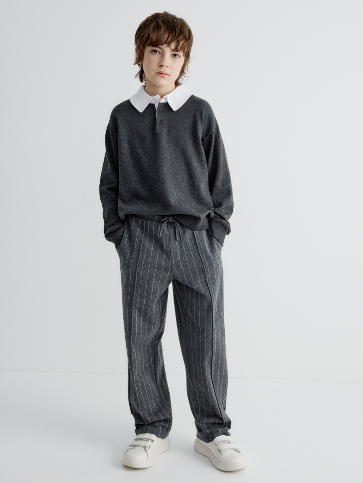 вязаный джемпер с воротником детский 4680704875362 по акции