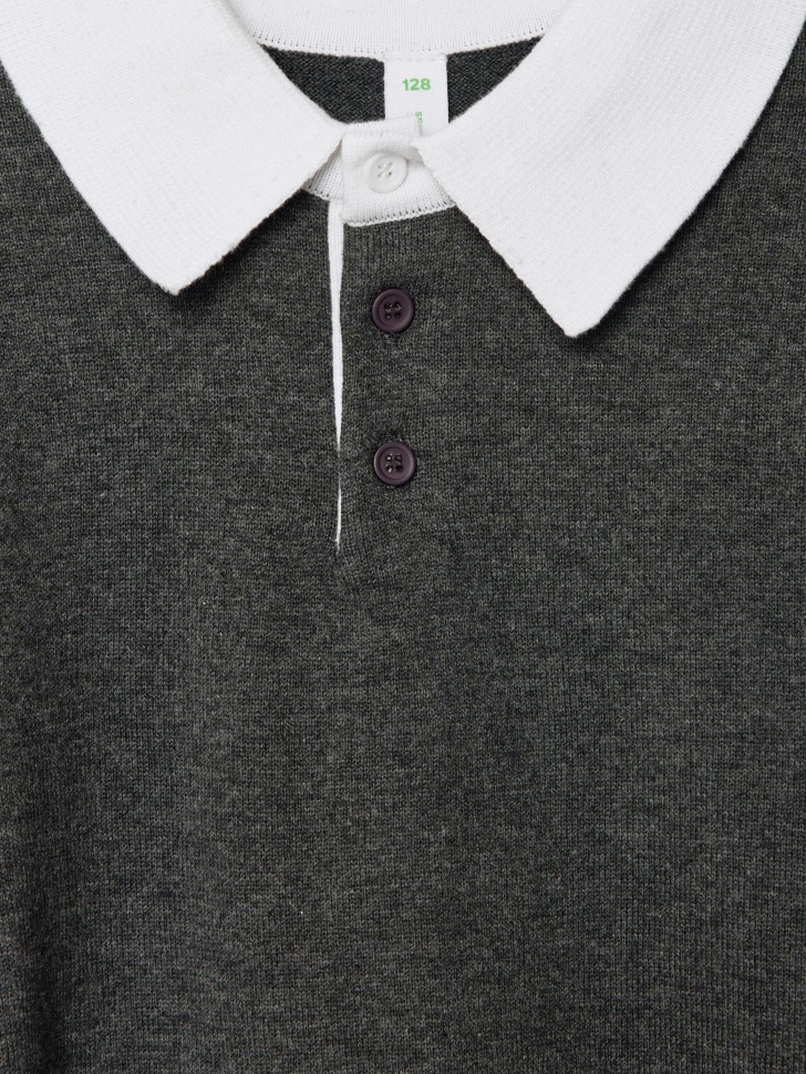 вязаный джемпер с воротником детский из россии вид сбоку