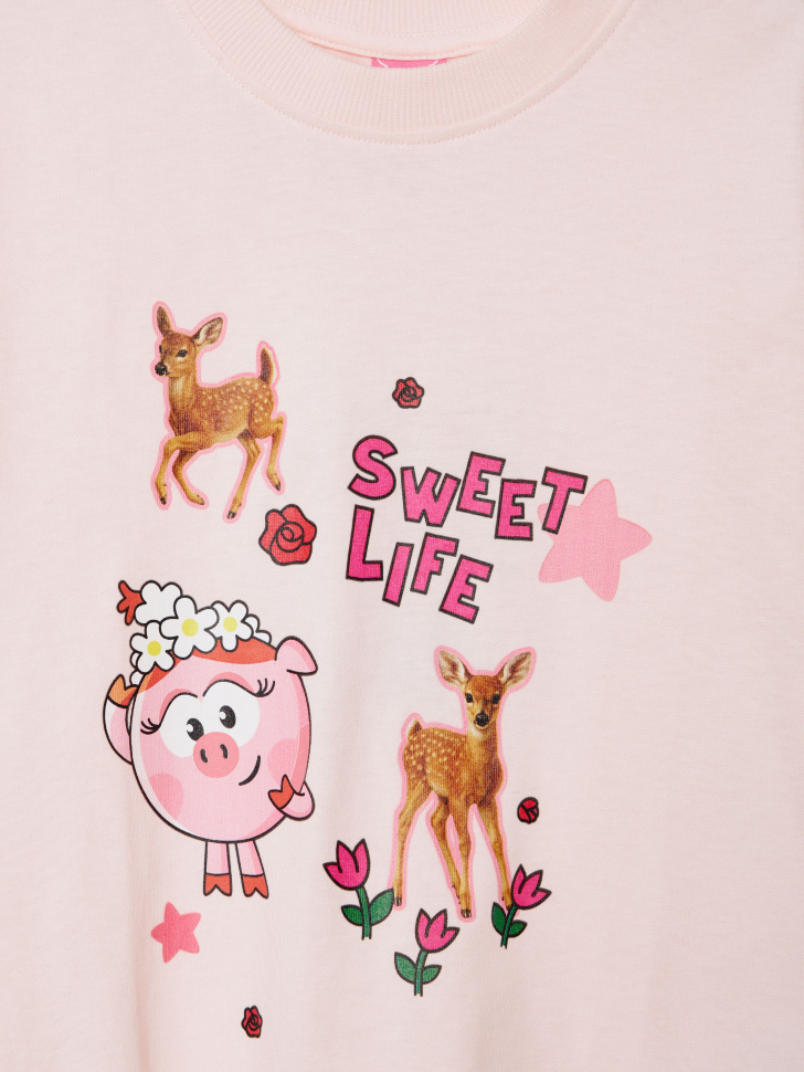 футболка оверсайз для девочек с принтом  x смешарики 4610517200174 по акции