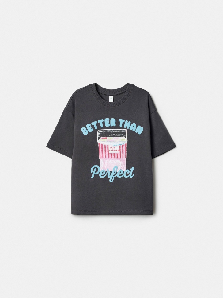 футболка оверсайз с принтом для девочек 4610517269768 фотография