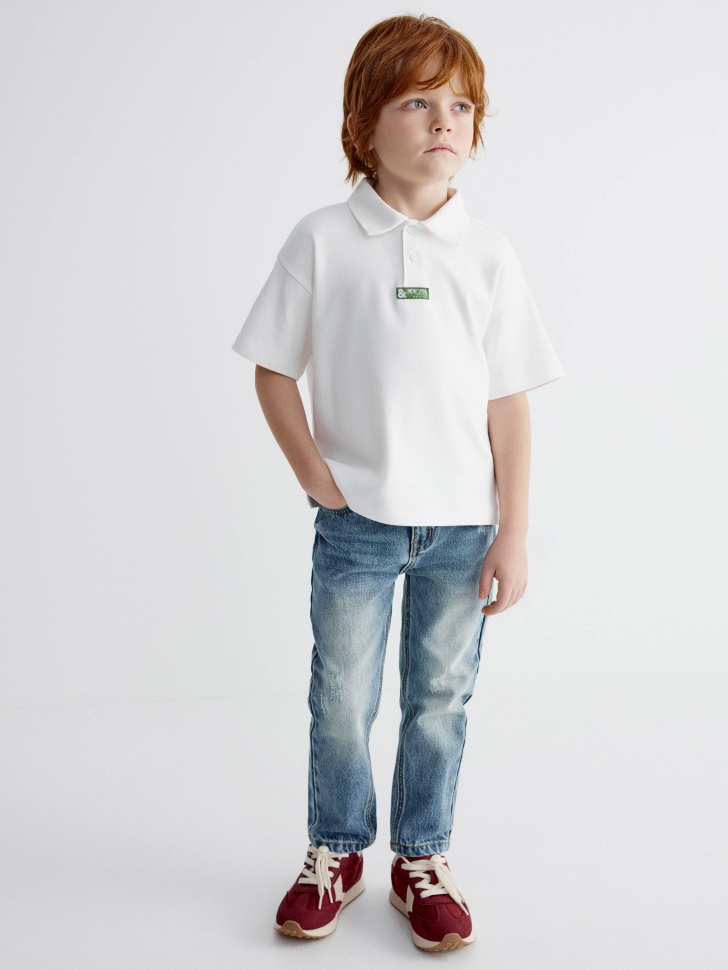 поло с короткими рукавами для мальчиков от бренда sela вид слева