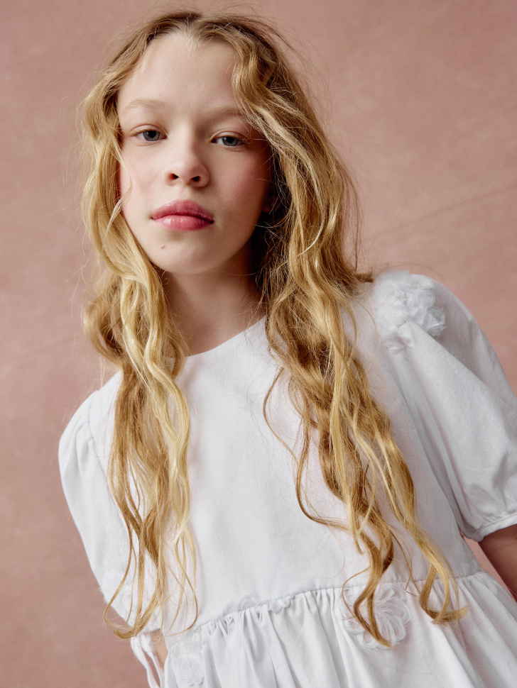 Блузка с баской Sela, белый, арт. 40805