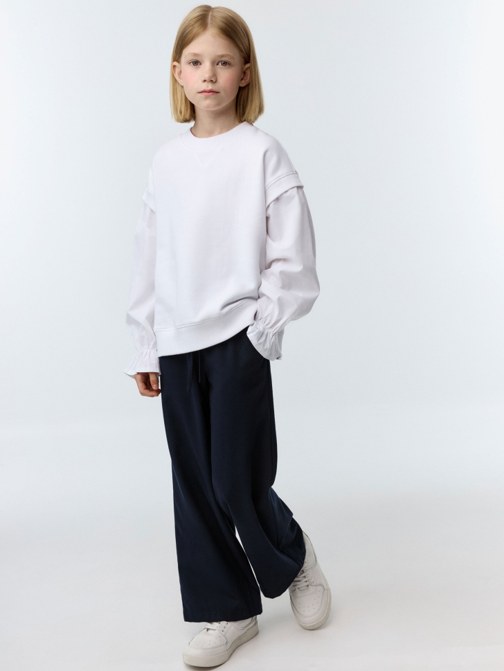 

Широкие брюки на резинке для девочек