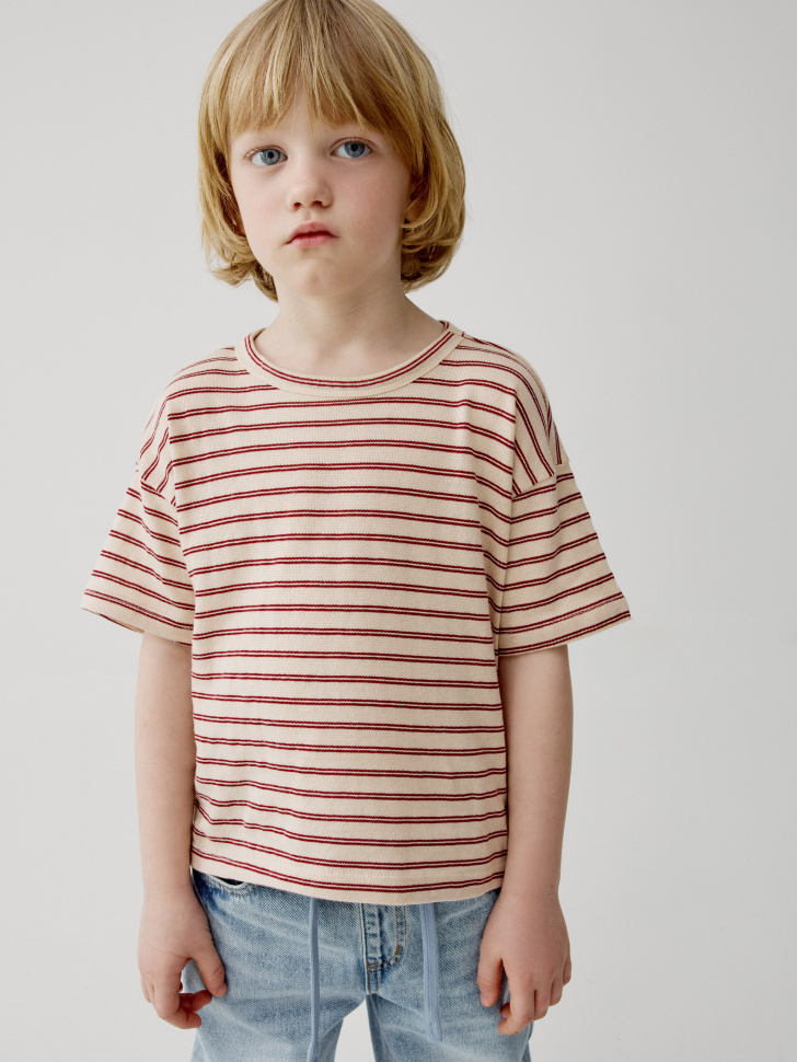 Футболка оверсайз Sela в полоску, разноцветный, арт. 45038