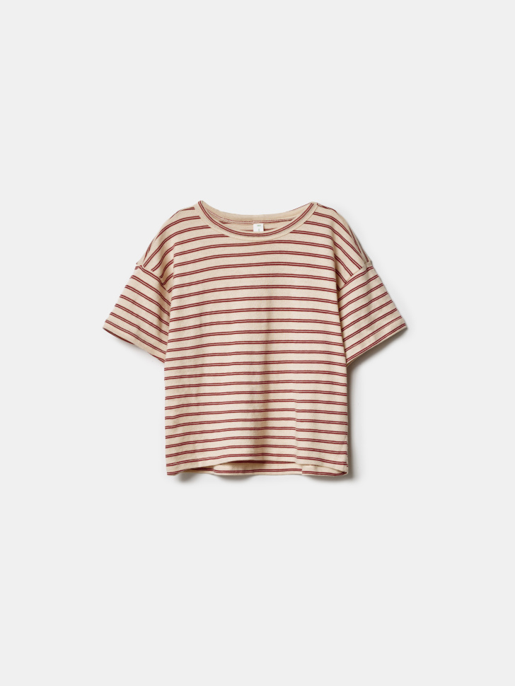 футболка оверсайз в полоску для мальчиков по цене 799 руб вид справа