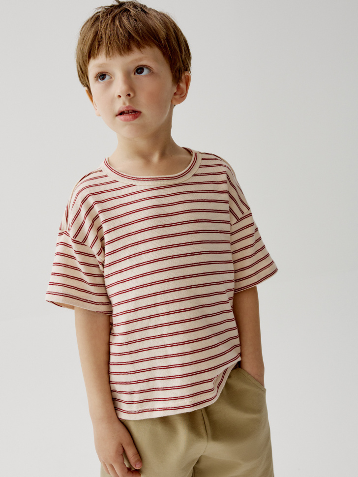 футболка оверсайз в полоску для мальчиков 4610517807083 фотография