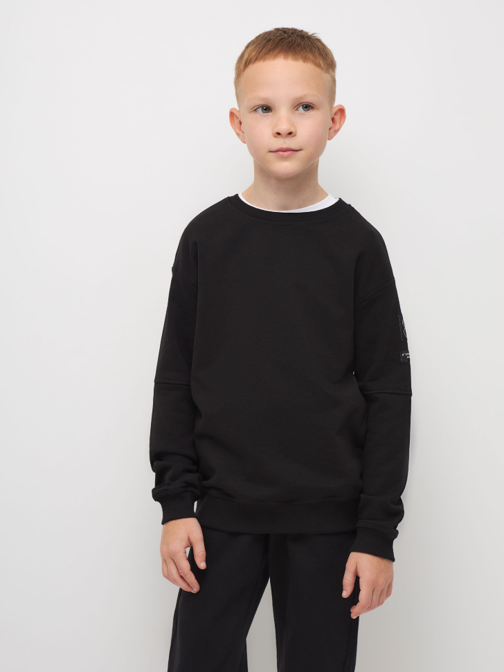 

Свитшот с нашивкой для мальчиков, Черный