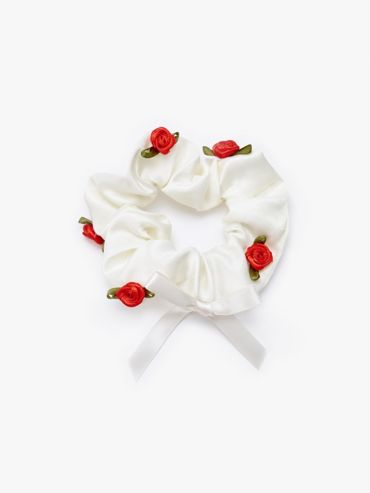 Объемная резинка для волос SELA, белый, арт. 42963