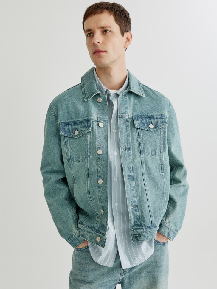 Джинсовая куртка SELA оверсайз, голубой, арт. 43933