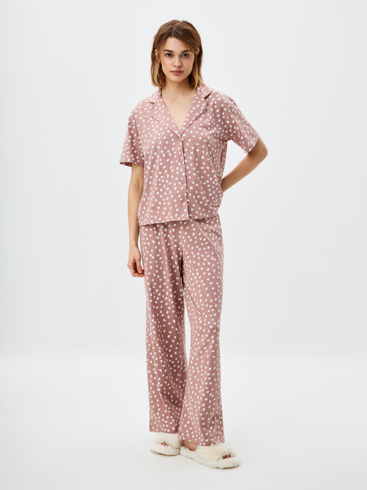 

Трикотажная пижама в горошек, 4801140301