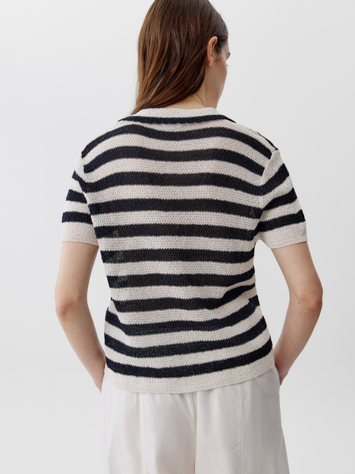 вязаный джемпер с коротким рукавом по цене 3299 руб вид справа