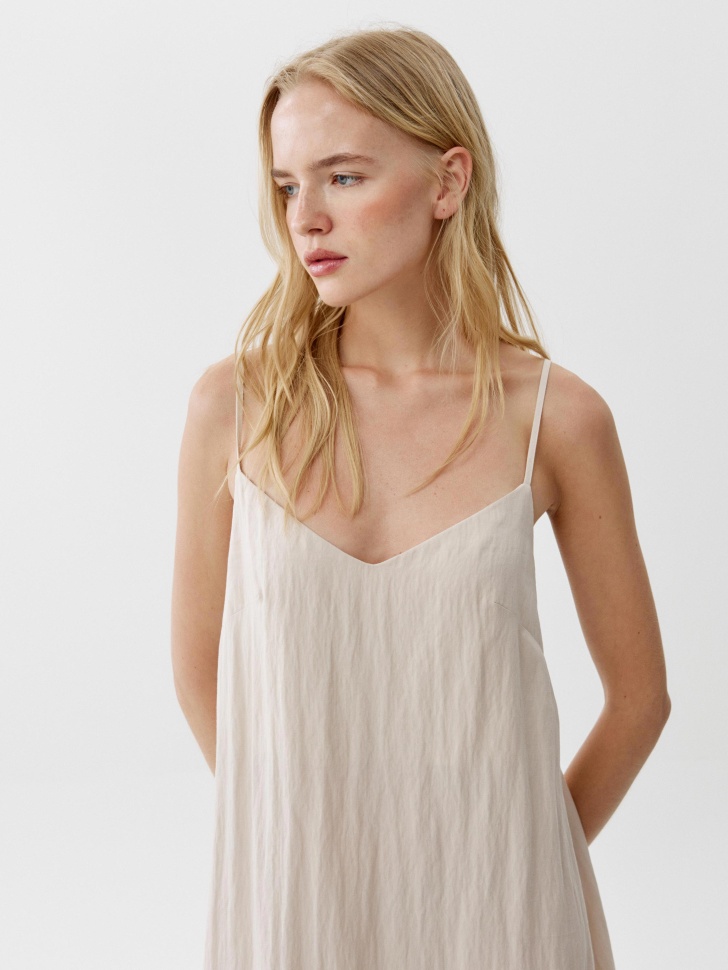 платье миди из смесового лиоцелла и вискозы от бренда sela вид слева