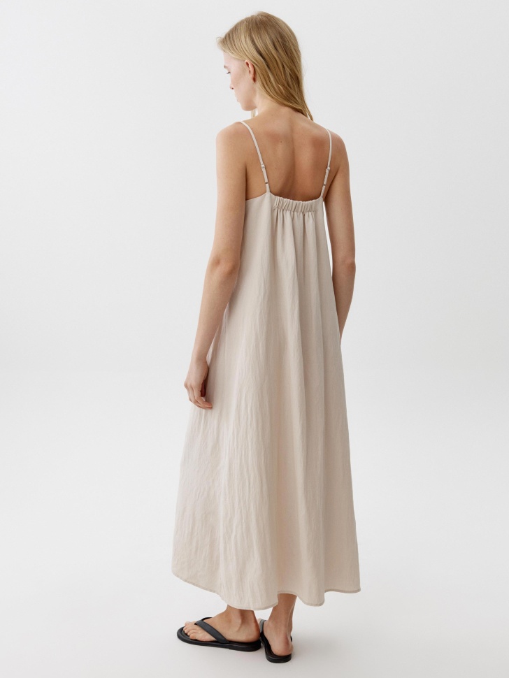 платье миди из смесового лиоцелла и вискозы из россии вид сбоку