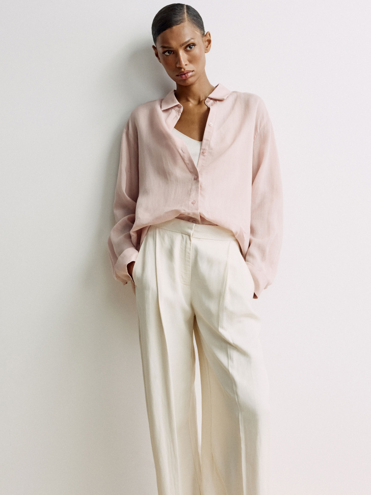 Рубашка оверсайз из рами и лиоцелла премиум качества 4999₽