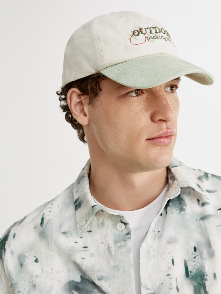 Бейсболка Sela с вышивкой, бежевый, арт. 53610