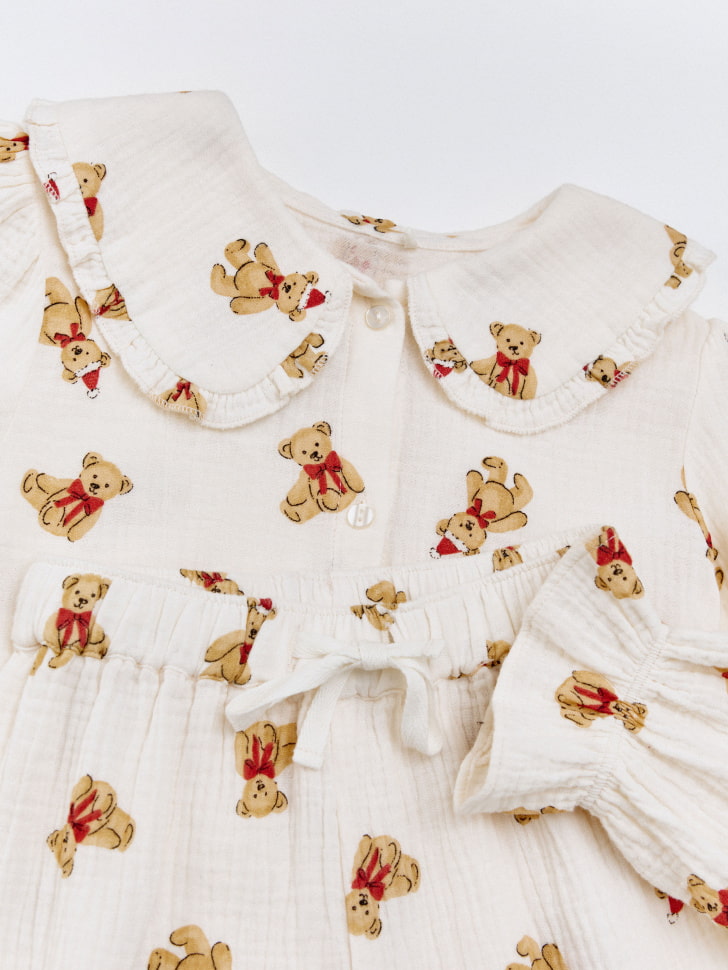 пижама с рубашкой и брюками из муслина для девочек 4610517092250 купить с доставкой