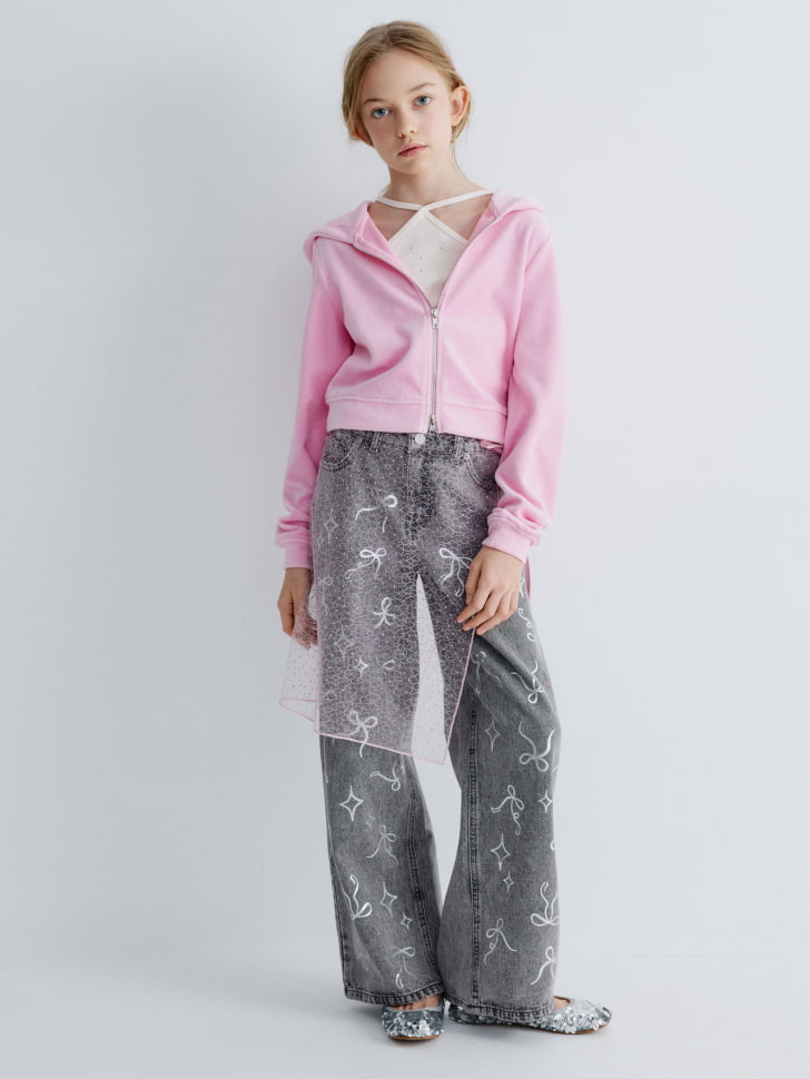 юбка-пояс из кружева со стразами для девочек 4680798667928 по акции